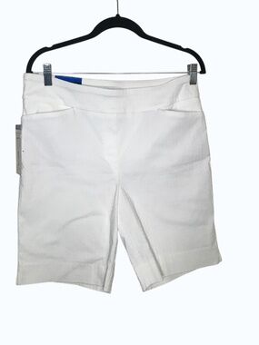 Hilary Radley White Bermuda Shorts Size 10 NWT Structured Summer Minimalist